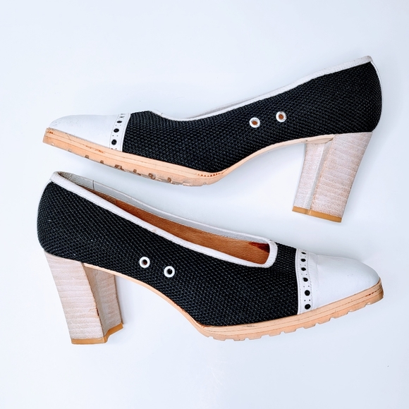 Stuart Weitzman | Vintage Spectator Heel Shoes 7.5 - Picture 4 of 16